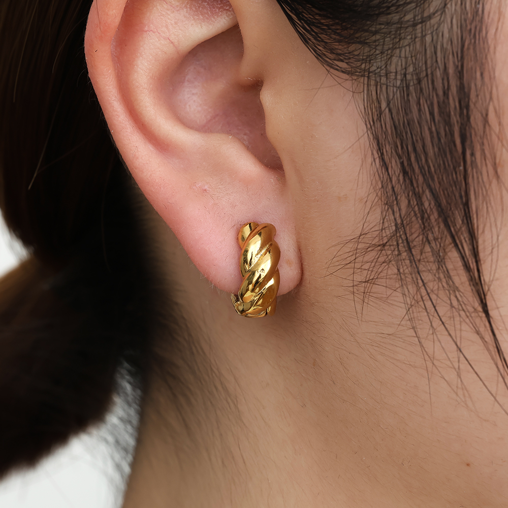 Stainless steel earrings The Twist Ring