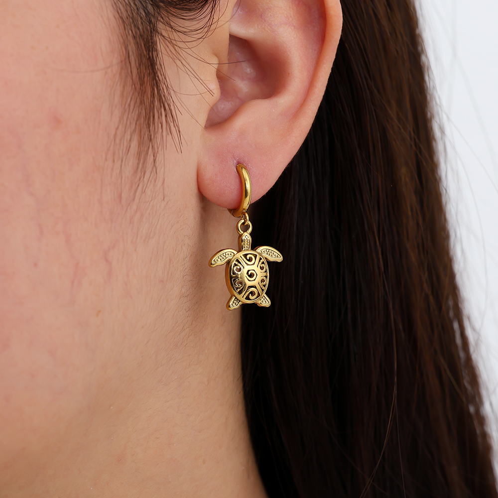 3.2cm Nice Turtle stainless steel earrings      