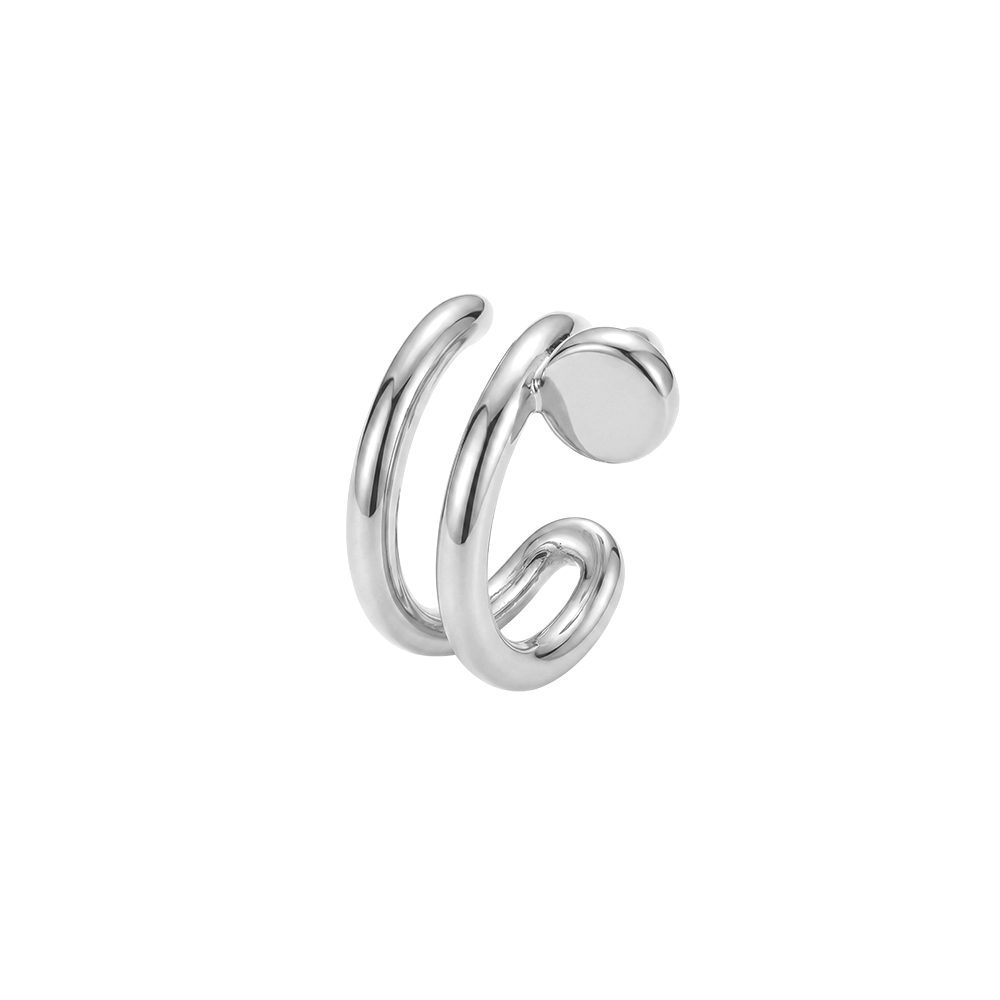 Gold-plated ear cuffs, 15mm nail shape