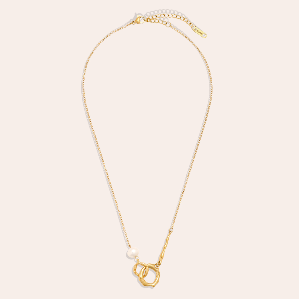 41cm Pearl And Cycles stainless steel necklace     