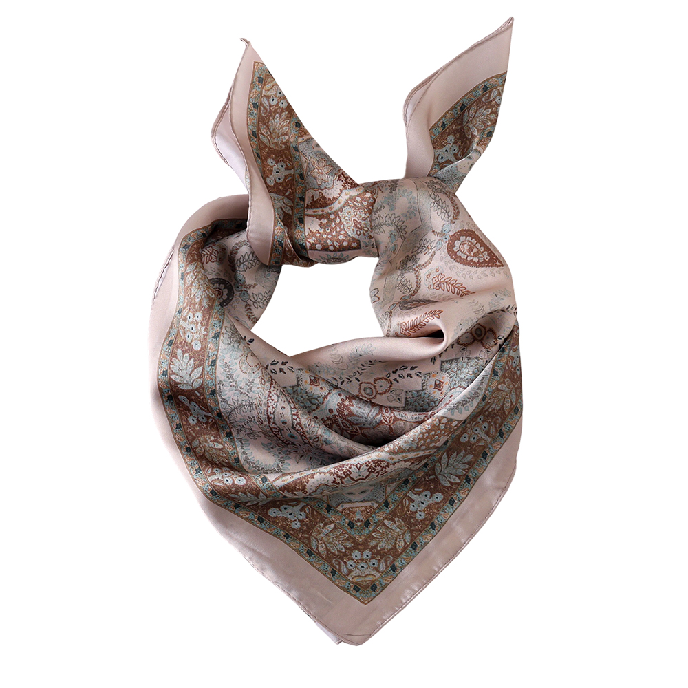 68*68cm Brown paisley pattern scarf