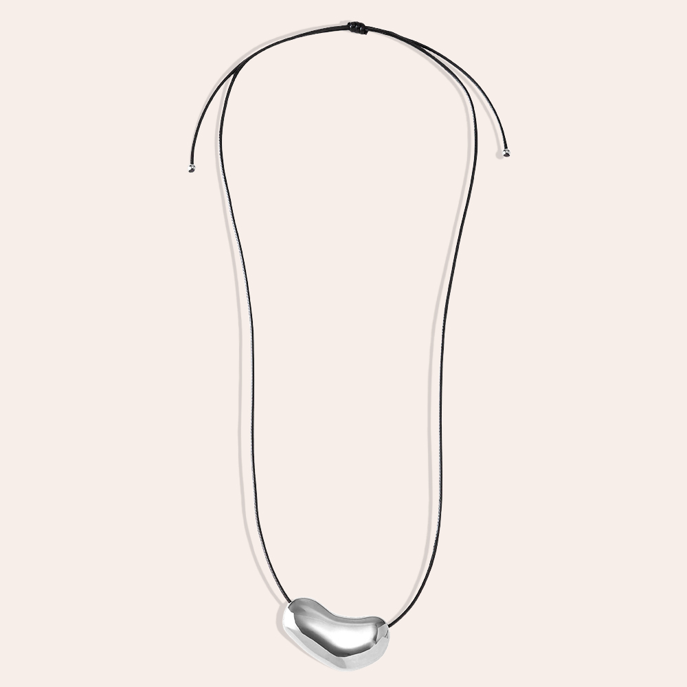 90cm Organic shaped stainless steel pendant necklace
