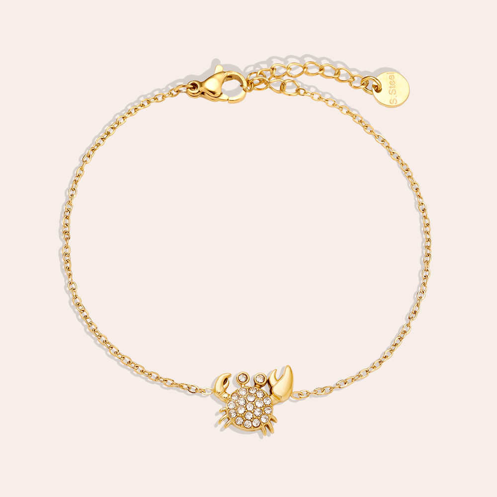 17cm Diamond Crab stainless steel bracelet    