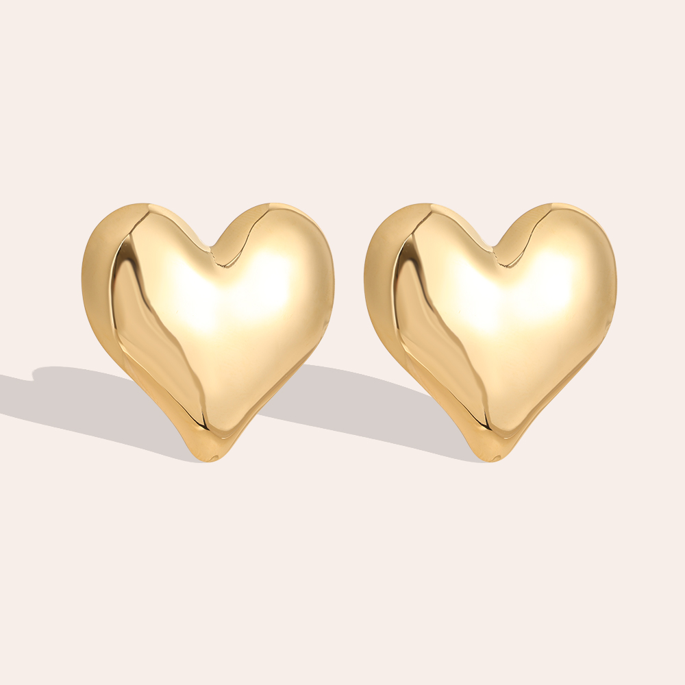 35*37mm Great Heart stainless steel earrings      