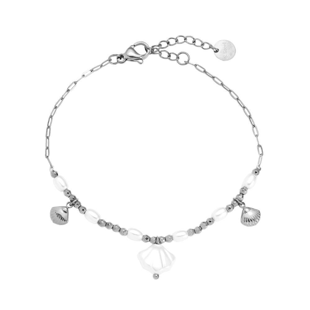 17cm Pearly Shell stainless steel bracelet