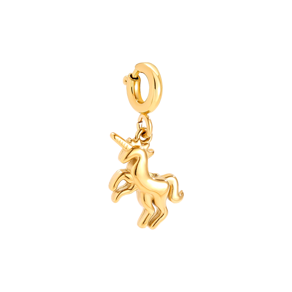 1.2cm Spring Clasp Unicorn stainless steel pendant    