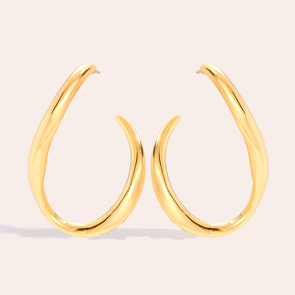 40*30mm Egg Hoop stainless steel earrings    