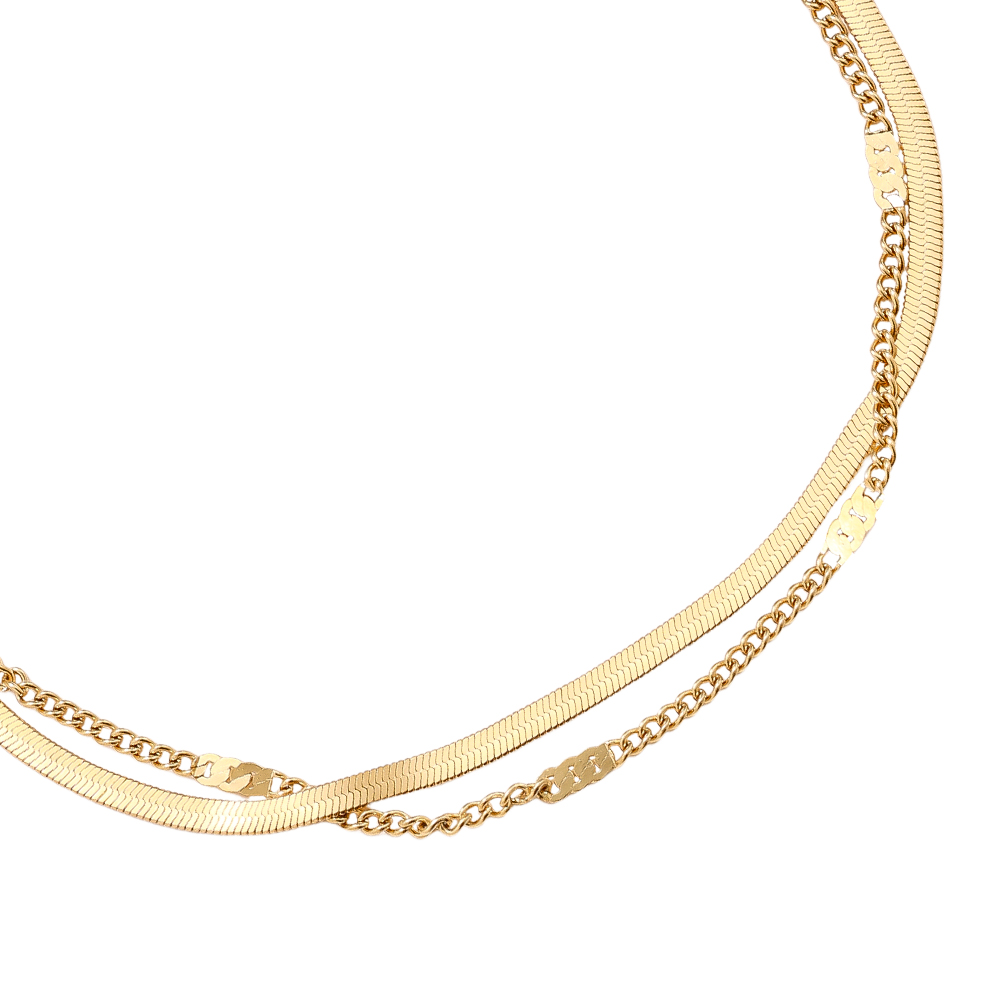 16cm Two Layer Casual Stainless Steel Bracelet      