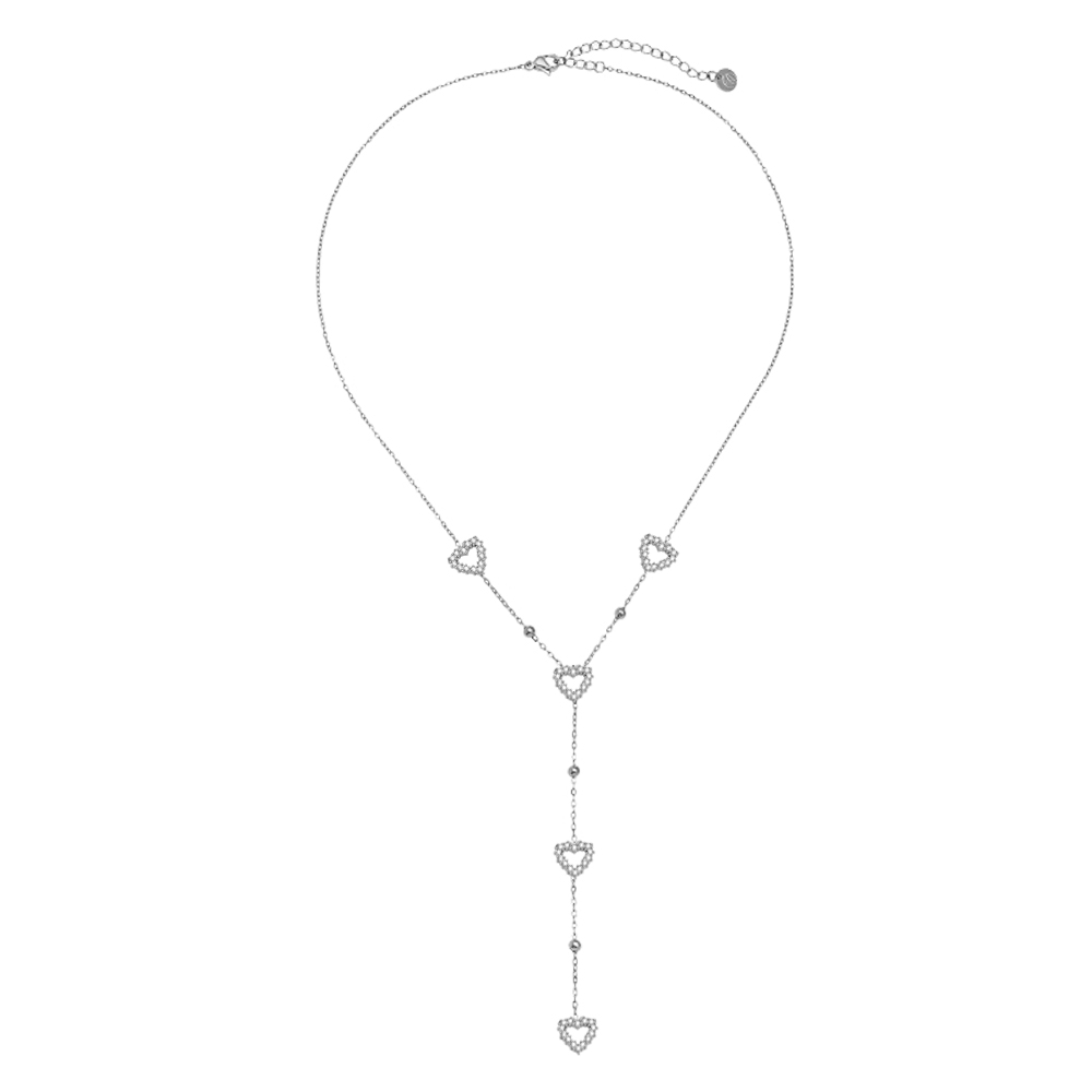 39cm Nice Diamond Heart stainless steel necklace       