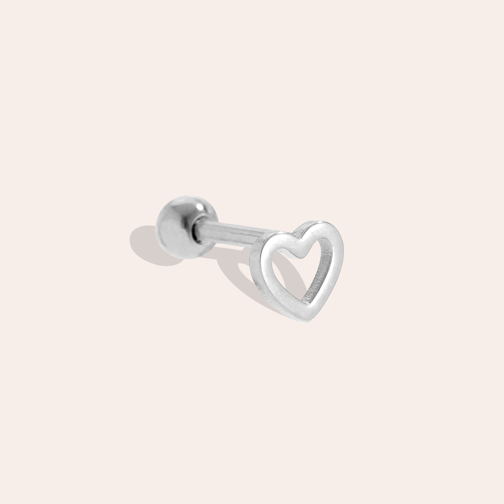 5mm mini hollow heart stainless steel piercing     